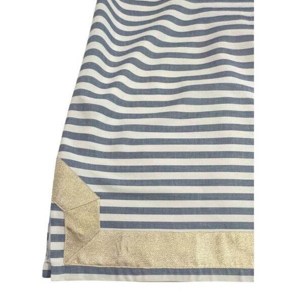 Eliza J Gold Metallic Striped Mandarin Collar Preppy Shift SIZE-12 - Picture 9 of 10